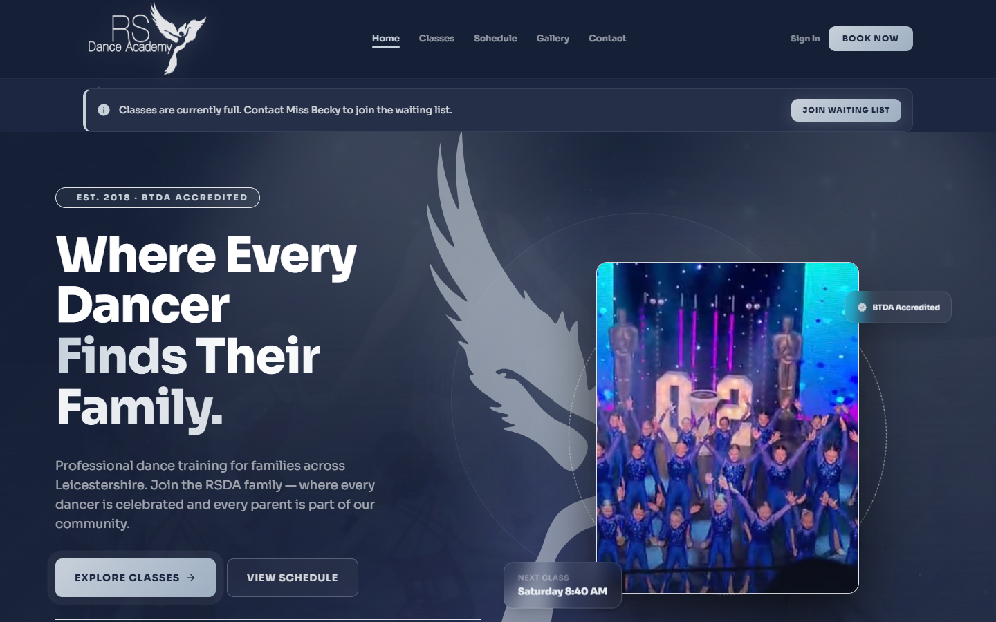 The Rebecca Stokes Dance Academy website