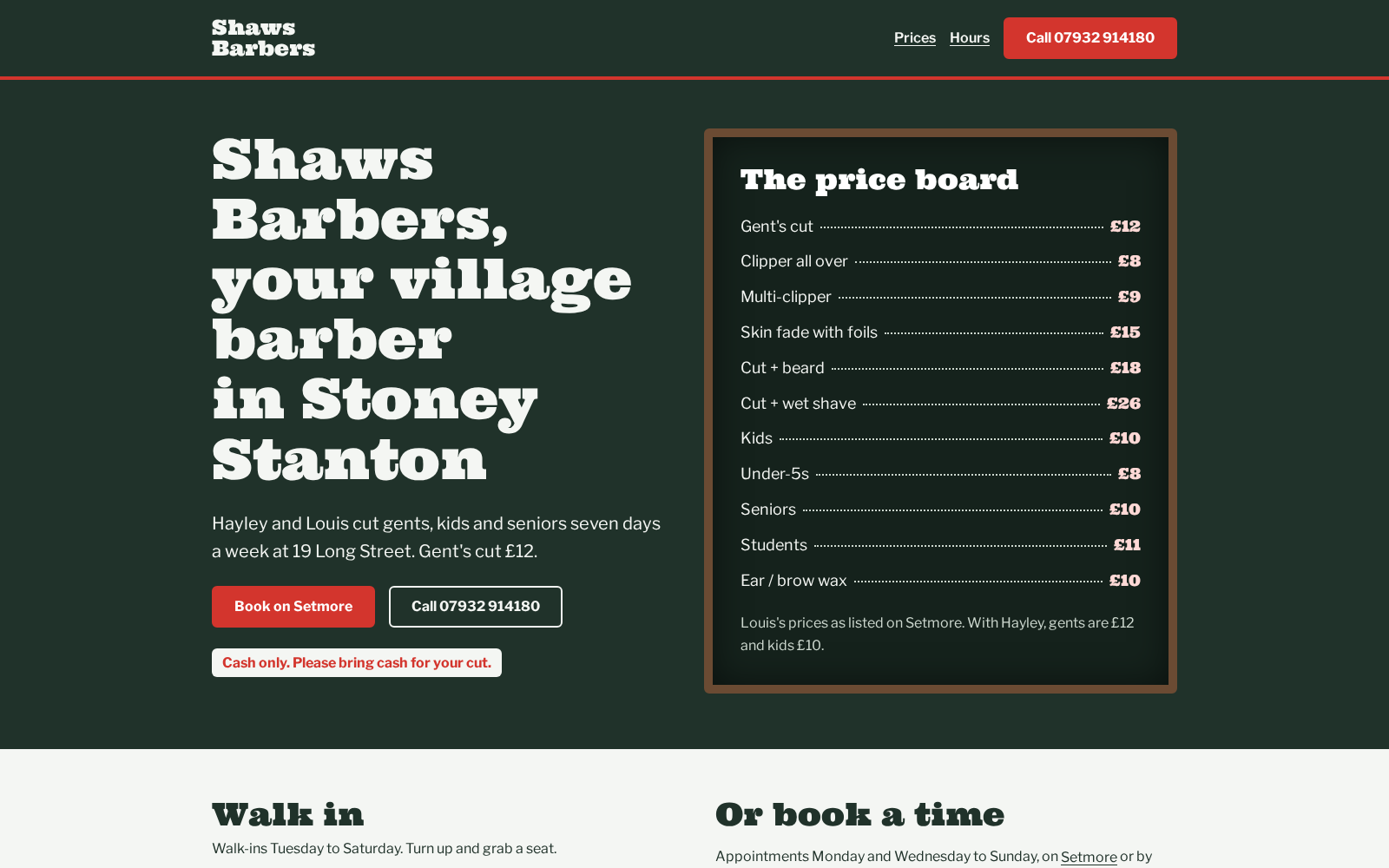 Shaws Barbers preview